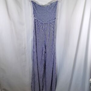 1. STATE REVOLVE 100% Rayon Tube Top Romper Jumpsuit Wide Leg Slit